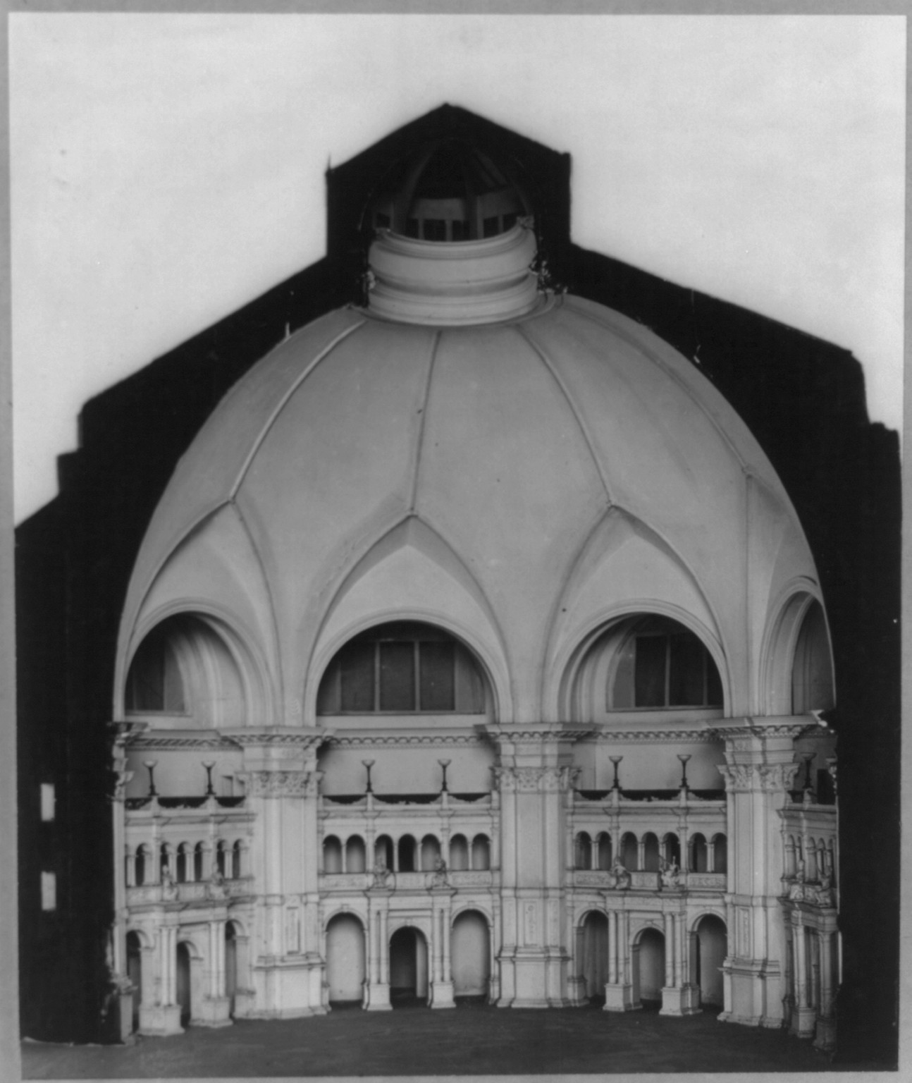Model of Library of Congress Main Reading Room and Dome — historic photograph