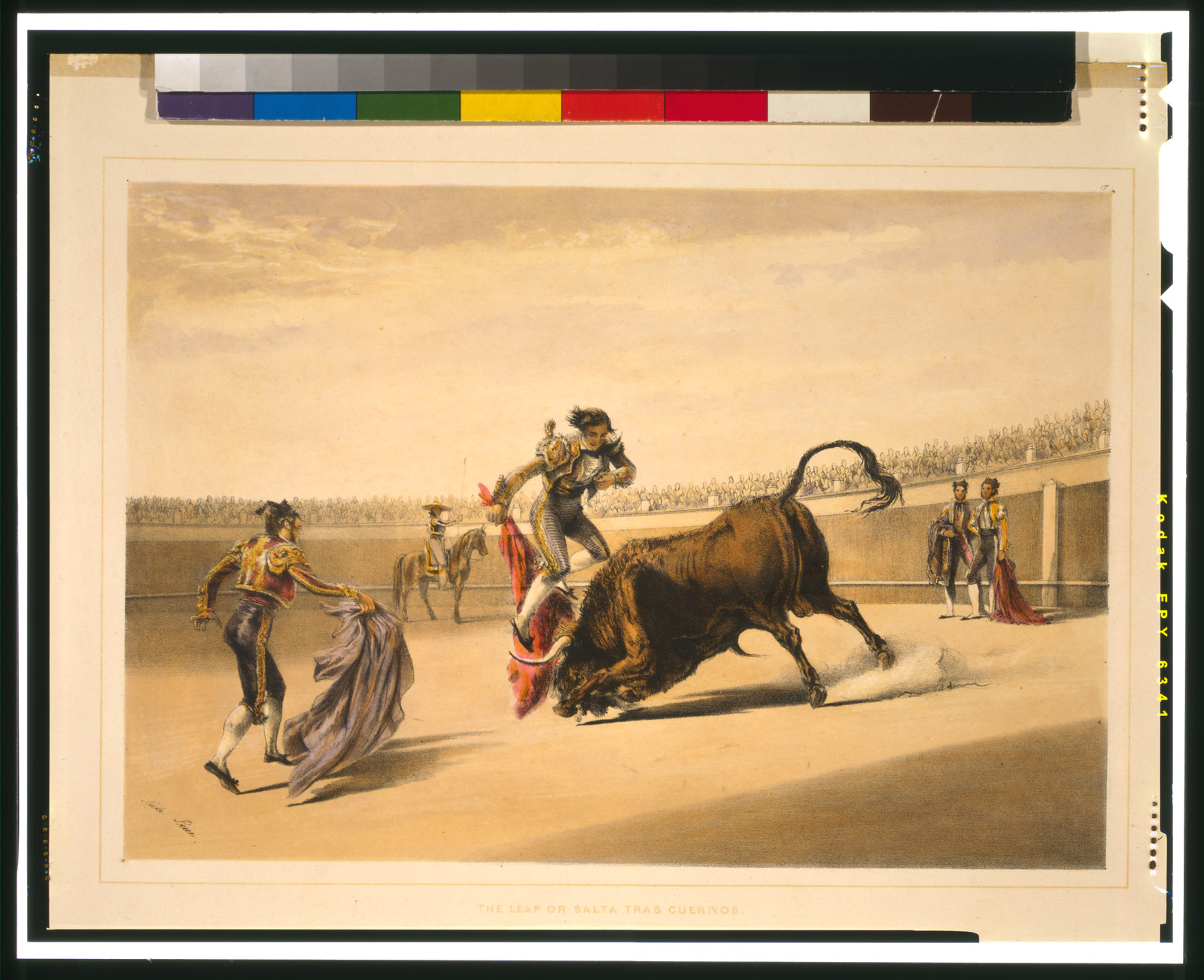 The leap or salta tras cuernos / Lake Price., [between 1860 and 1870] — antique lithograph
