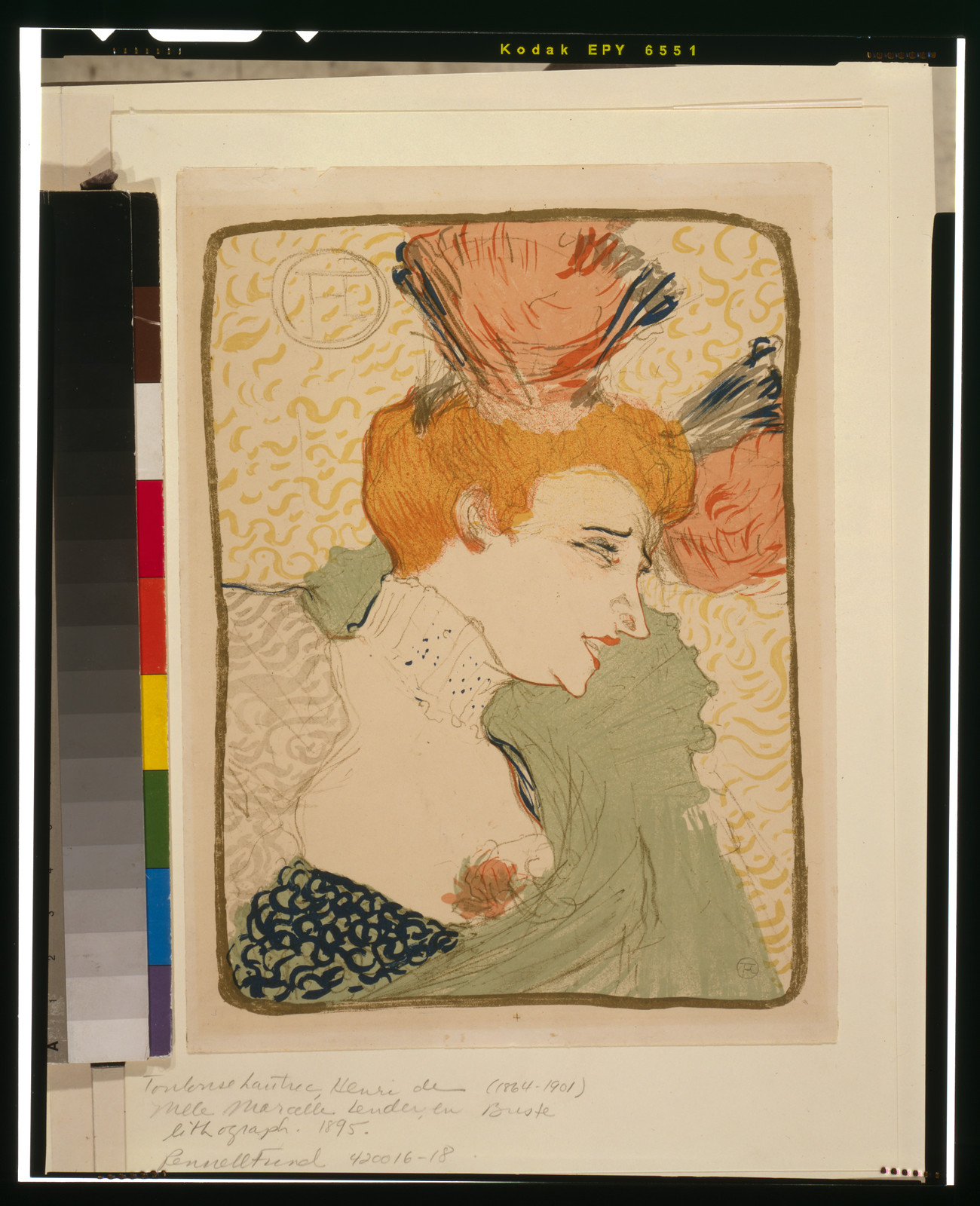 Mlle. Marcelle Lender, en buste, [1895] — antique lithograph