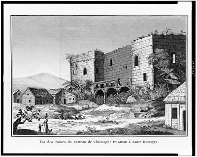 Vue des ruines du chateau de Christophe Colomb à Santo-Domingo