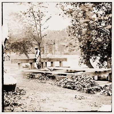 Petersburg Virginia (vicinity). Mill dam on Appomattox River