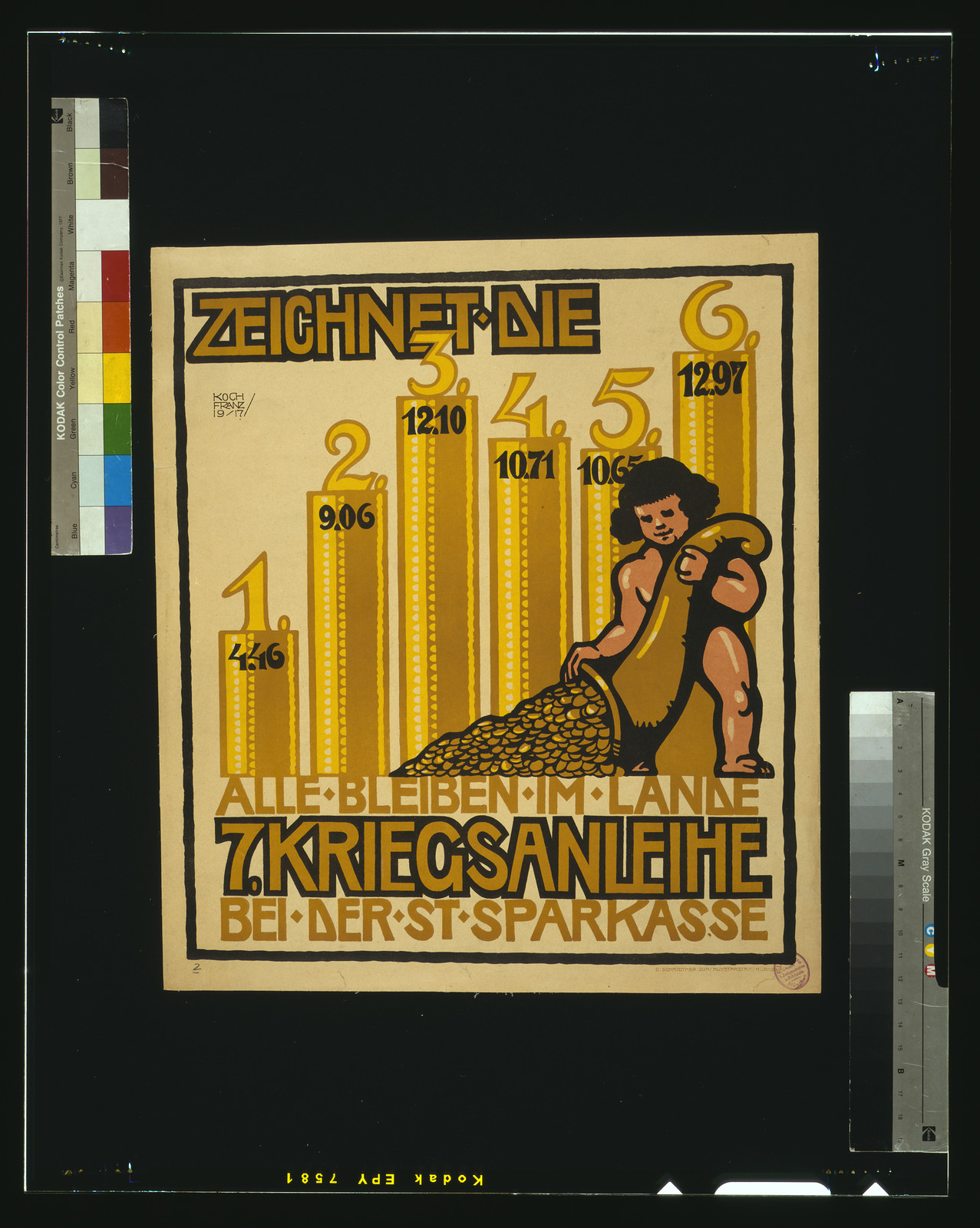 Zeichnet die 7. Kriegsanleihe / Franz Koch 1917., 1917 — vintage poster