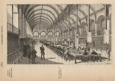 New Library of St. Geneviève, engraving from page 674