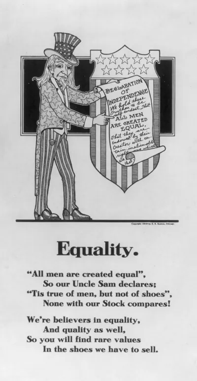 Equality. All men are created equal...but not...shoes""
