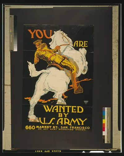 You are wanted by the U.S. Army 660 Market St. San Francisco or any Army recruiting station / K.M. Bara.