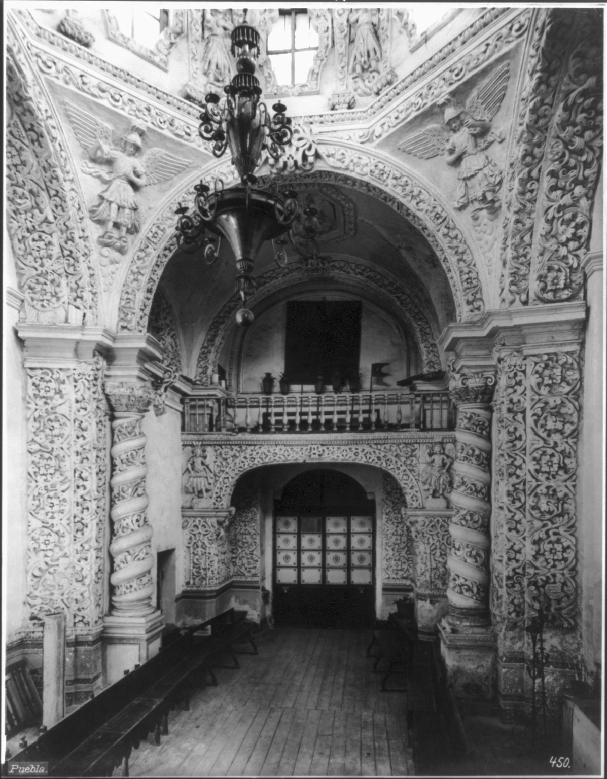 Interior, Iglesia de la Soledad, Puebla, Mexico, [no date recorded on caption card] — historic photograph