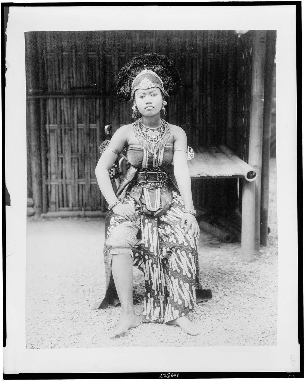 [Female Javanese dancer, full-length portrait, seated, in costume, Paris Exposition, 1889], [1889] — historic photograph