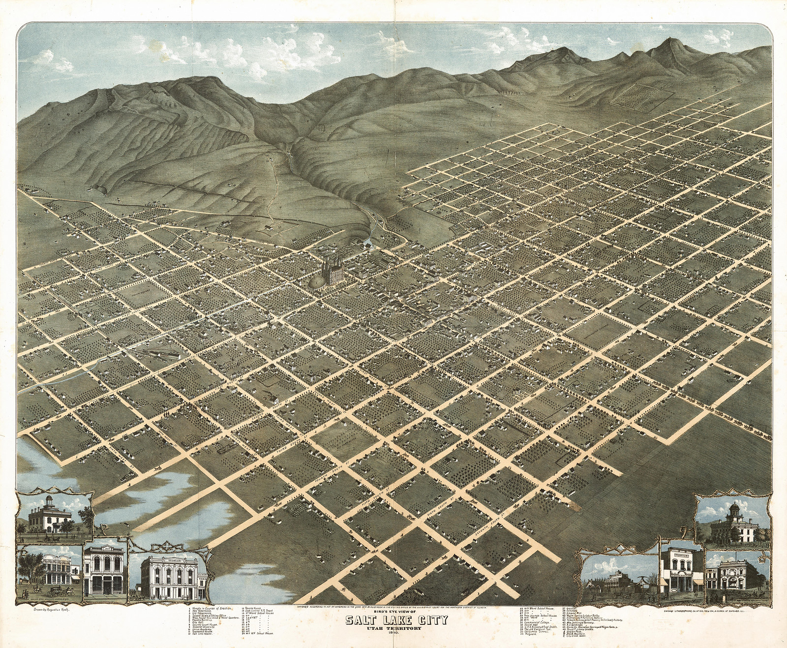 Salt Lake City, Utah, 1870, 1870 — antique map