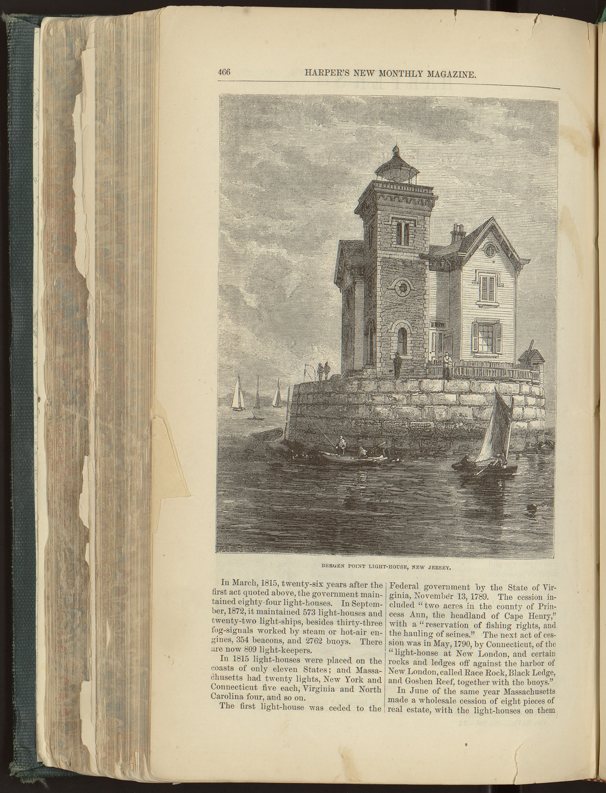 Bergen Point light-house, New Jersey / A.T. Sears, sc., 1874 — historic image