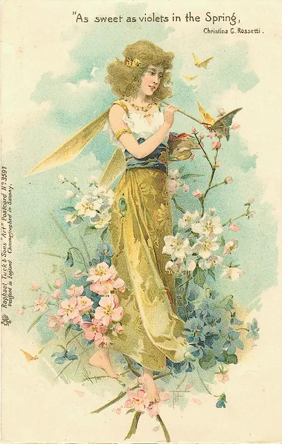 Fairy among blossoms: "As sweet as violets in the Spring