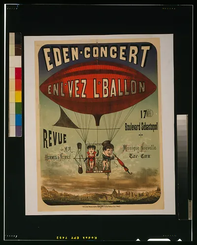 Eden-concert, enl'vez l'ballon revue de m.m. Hermil & Numès, 17 boulevard Sébastopol, musique nouvelle de Tar-Caen / Ch. Levy.