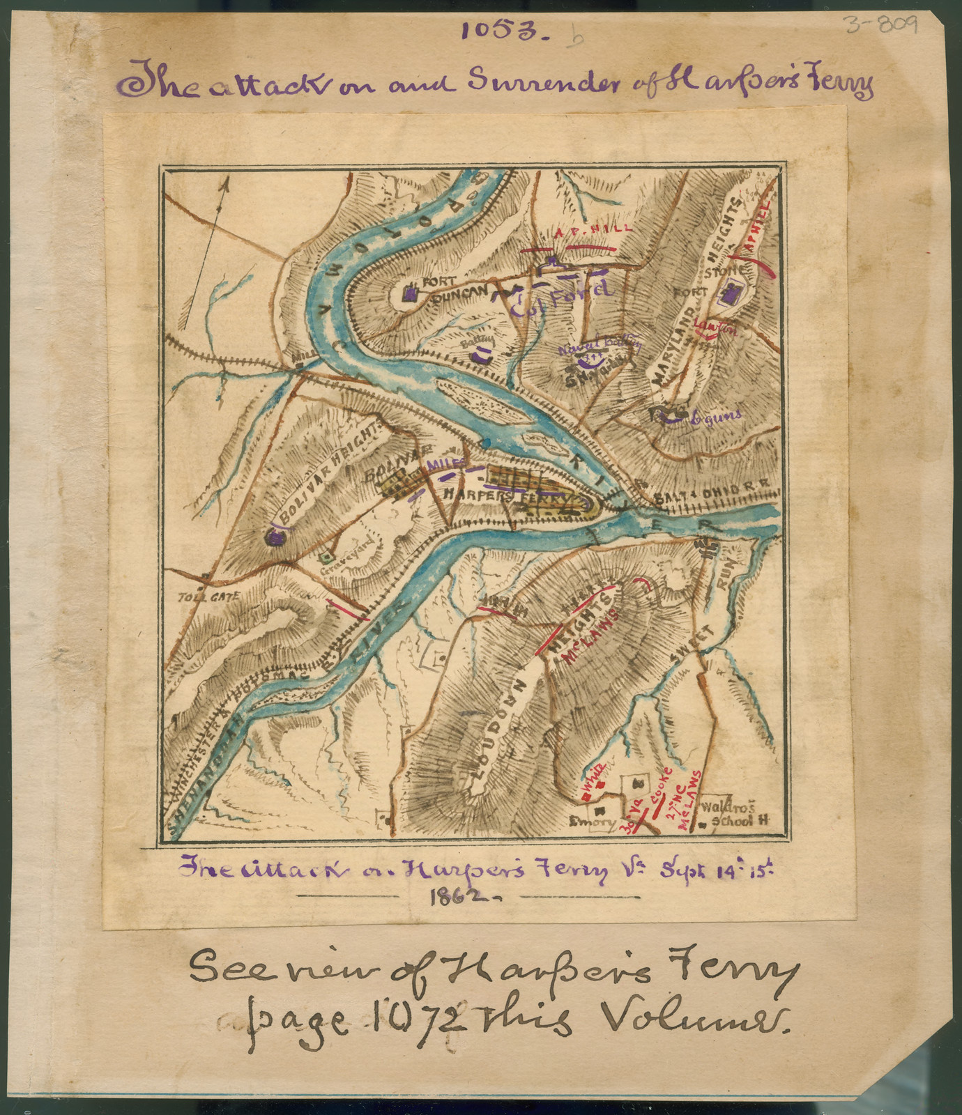 The attack on and surrender of Harper's Ferry — historic image