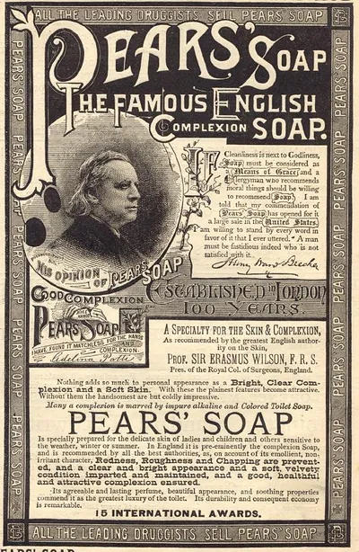 Pears' Soap advertisement: The Famous English Complexion Soap