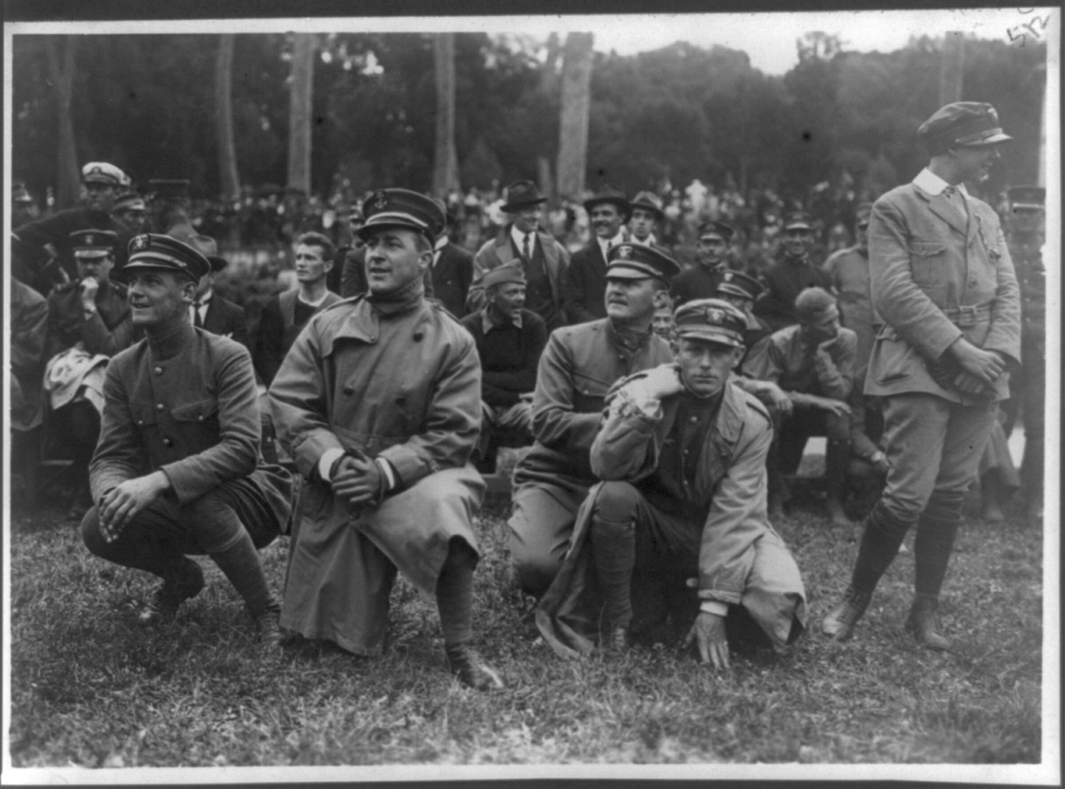 [Army and Navy baseball game, Rome, Italy; soldiers watching], [beteween 1914 and 1918] — historic photograph