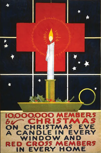 10,000,000 members by Christmas On Christmas eve, a candle in every window and Red Cross members in every home.