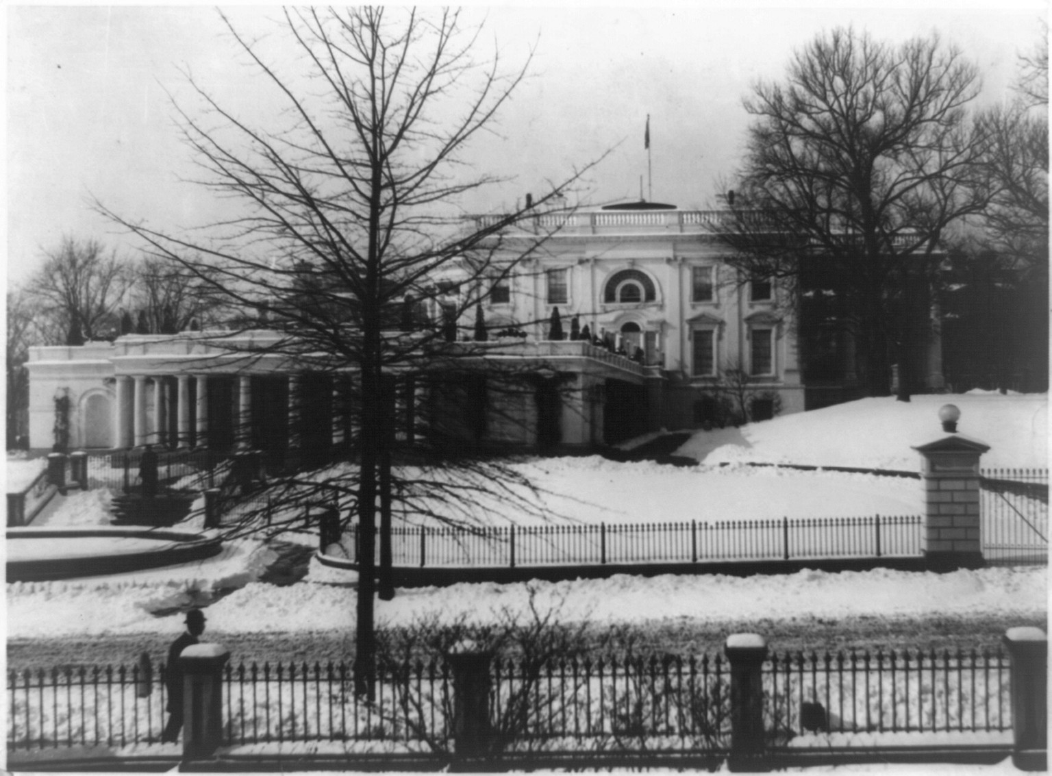 [East side of the White House - snow view], [between 1910 and 1930] — historic photograph