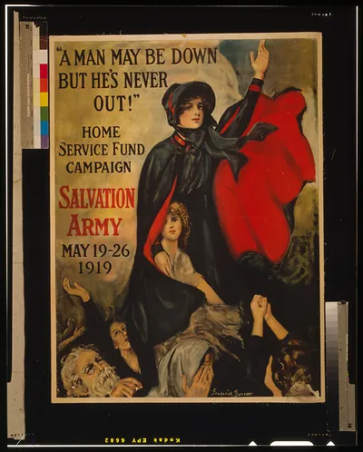 Antique Military - A man may be down but he's never out, 1919