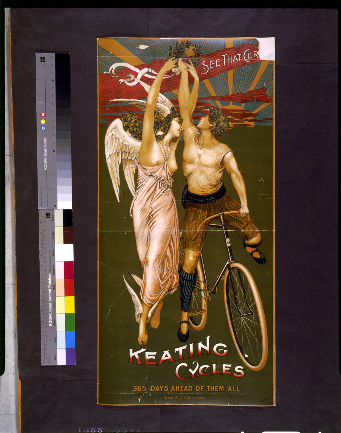 Keating cycles. 365 days ahead of them all / Keating Wheel Co., Holyoke, Mass., Phila. : Ketterlinus, [189-?] — vintage poster