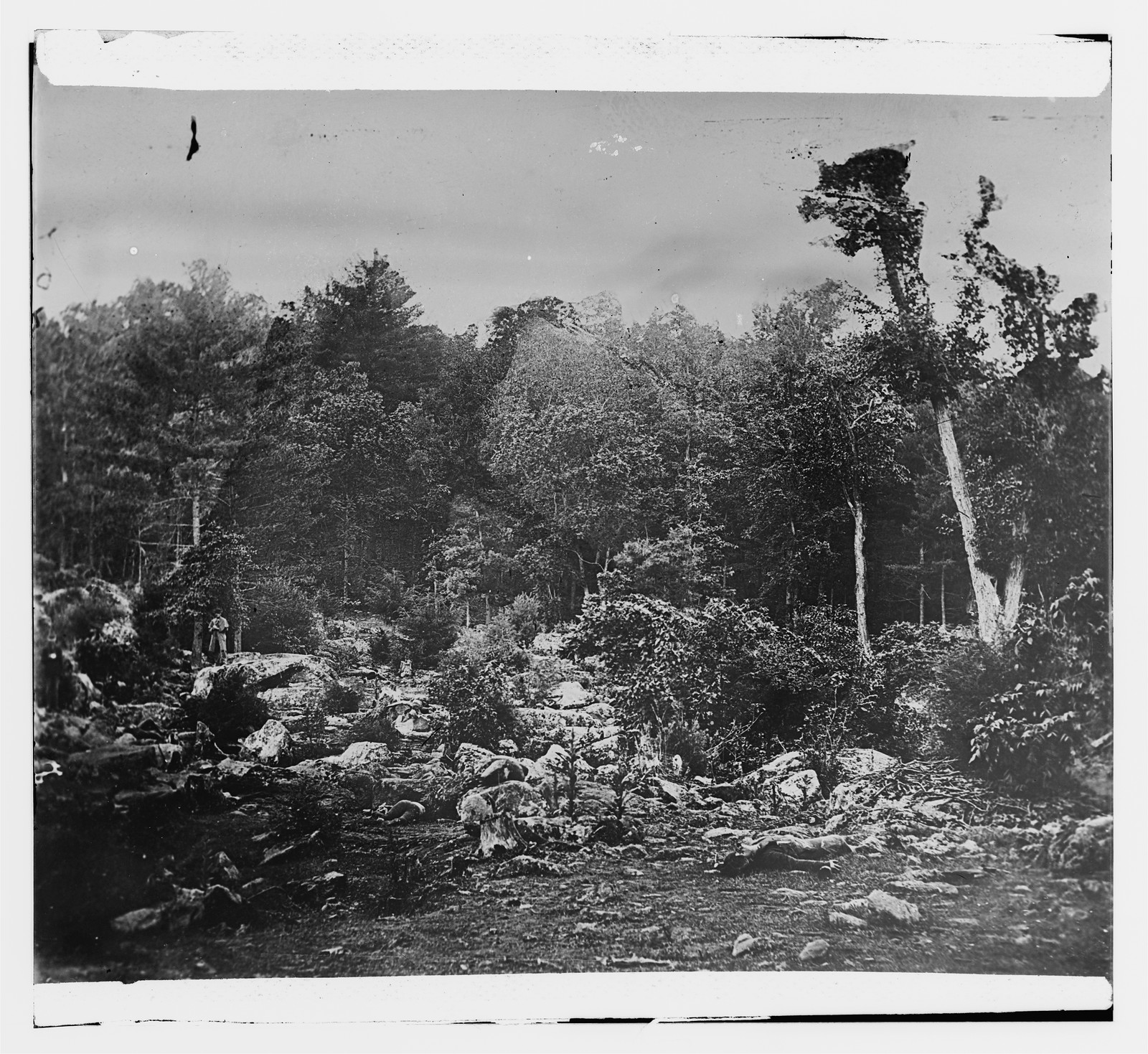 Gettysburg Pennsylvania. Slaughter pen on left wing, 1863 — historic photograph