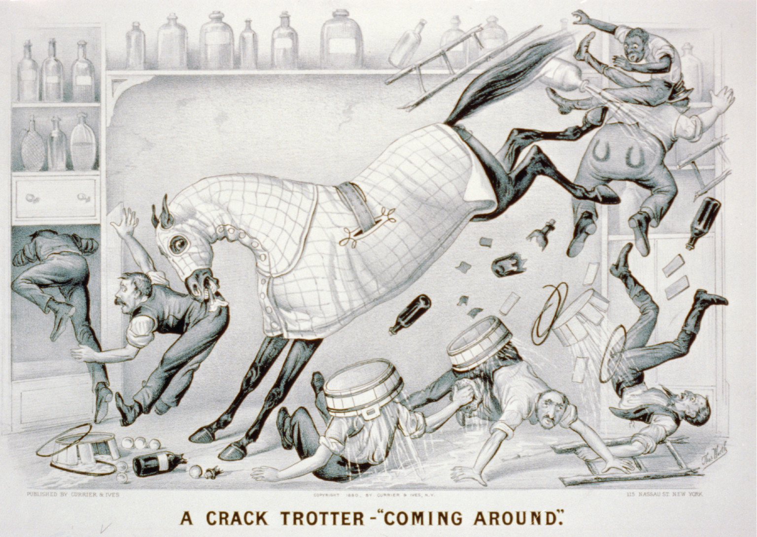 A crack trotter-Coming around"", [New York] : Currier & Ives, 1880. — antique lithograph