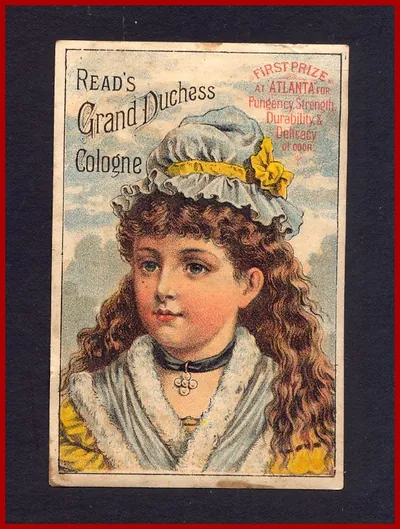 Read's Grand Duchess Cologne trade card with girl portrait