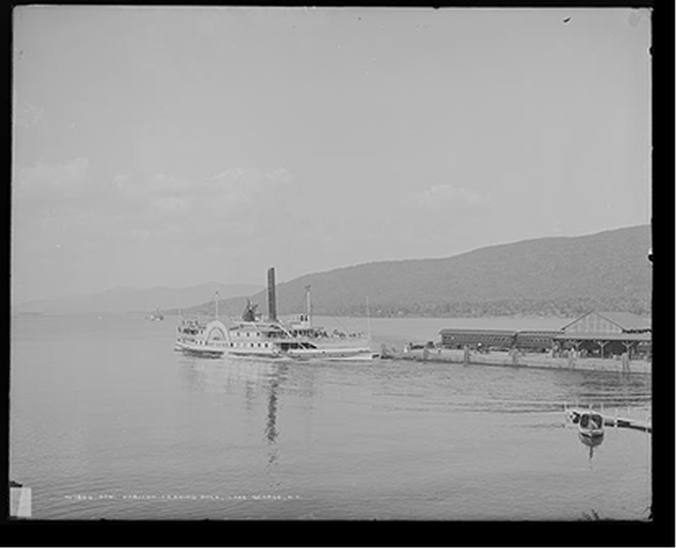 Str. Horicon leaving dock, Lake George, N.Y., c1904. — historic photograph