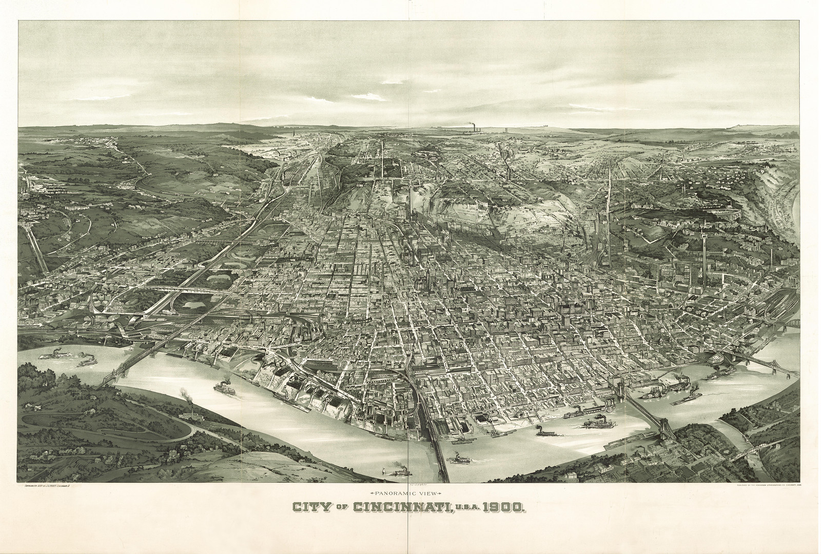 Cincinnati, Ohio, 1900, 1900 — antique map