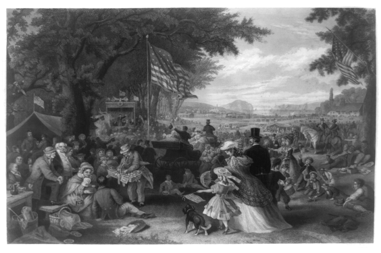 Day we celebrate. 1876 / painted by F.A. Chapman ; engraved by John C. McRae, N.Y., c1875. — antique engraving