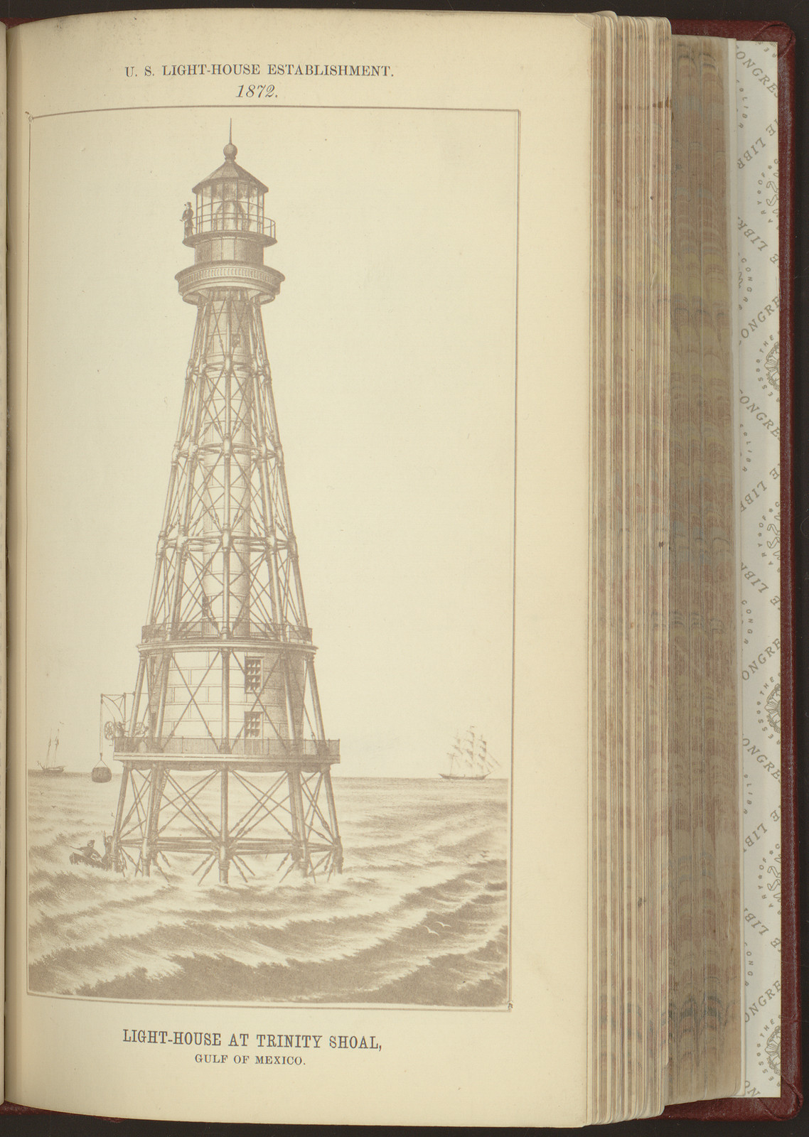Light-House at Trinity Shoal, Gulf of Mexico — historic image