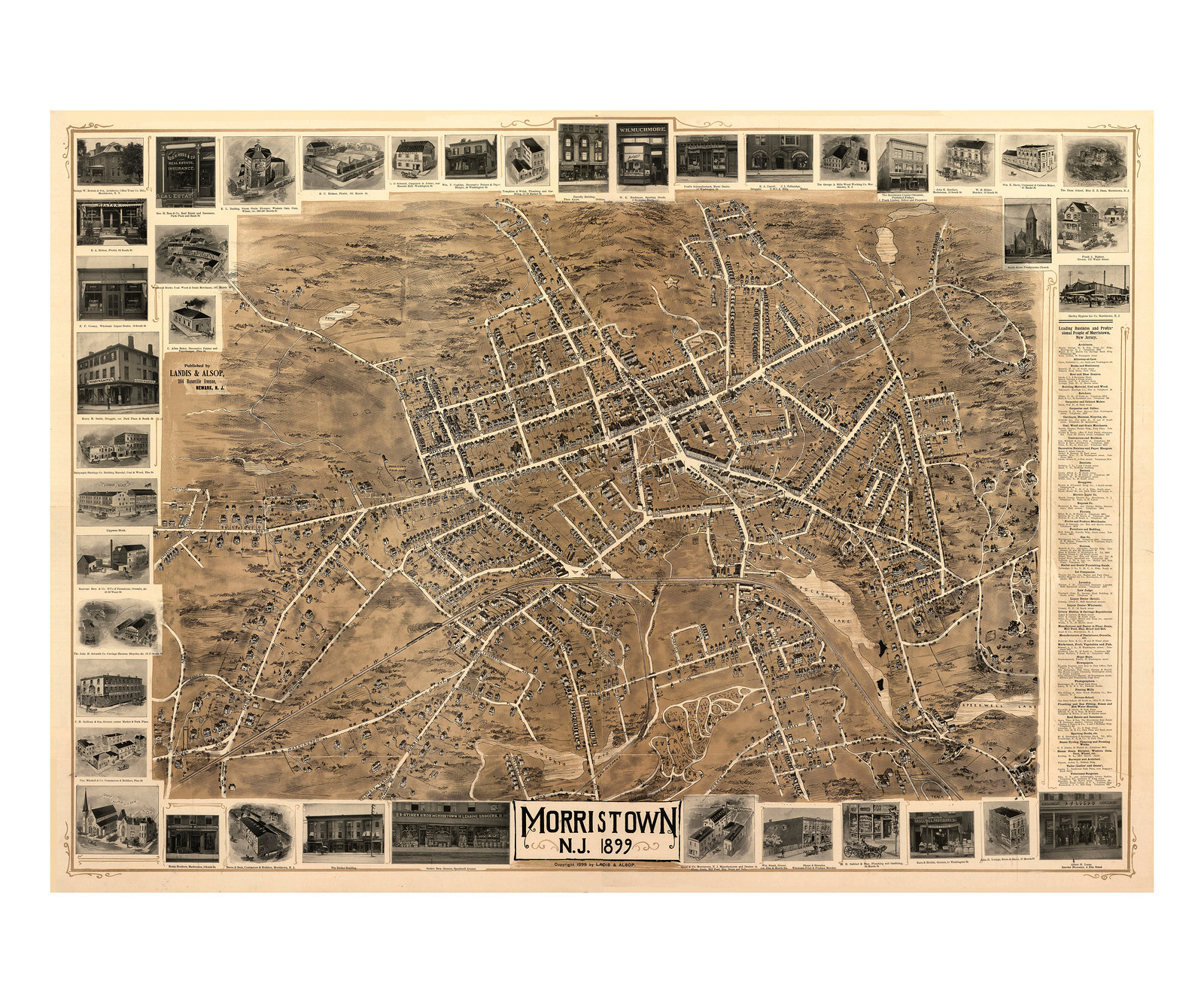 Morristown, New Jersey, 1899, 1899 — antique map
