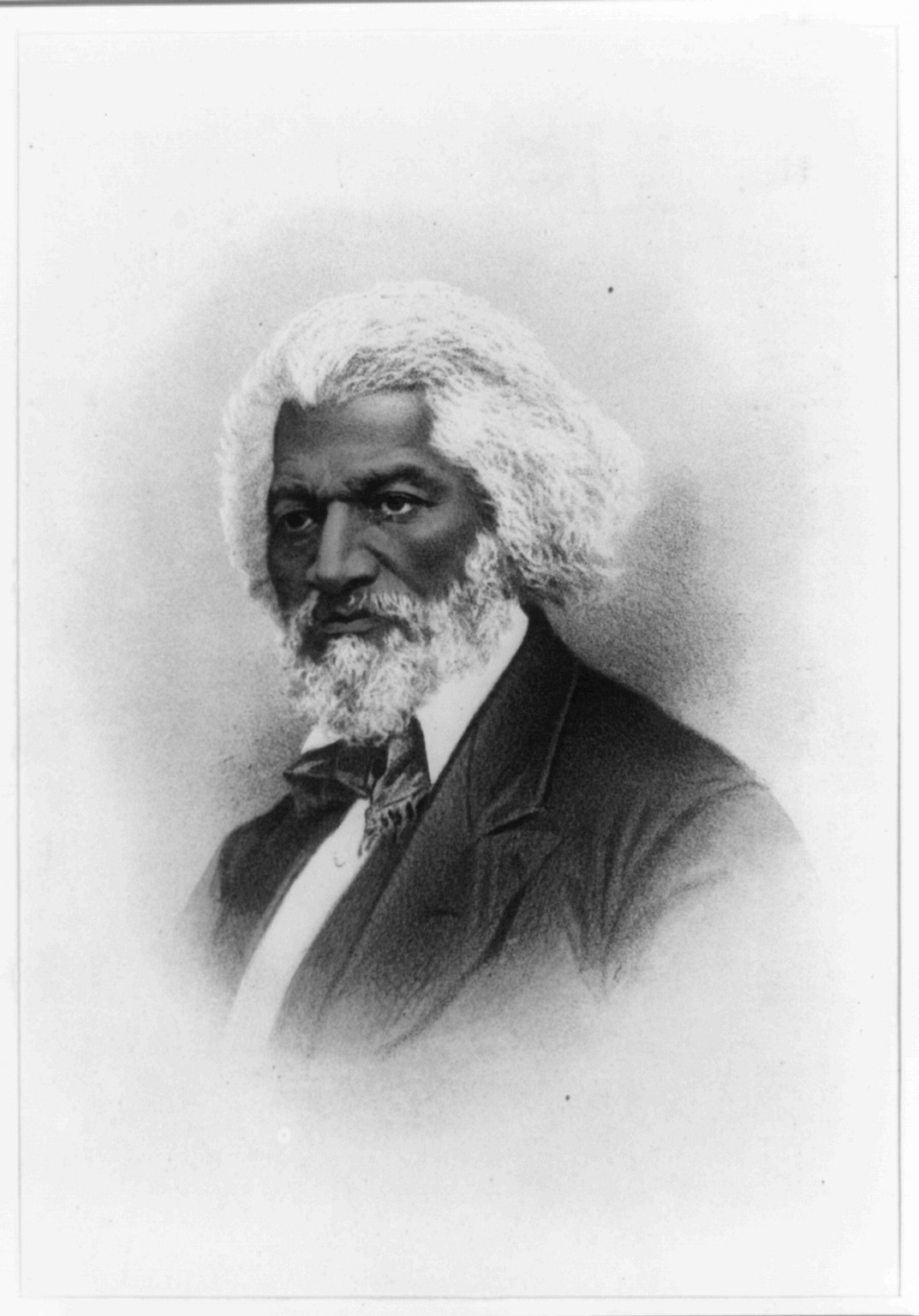 [Frederick Douglass, head-and-shoulders portrait, facing left], [between 1870 and 1900] — antique lithograph