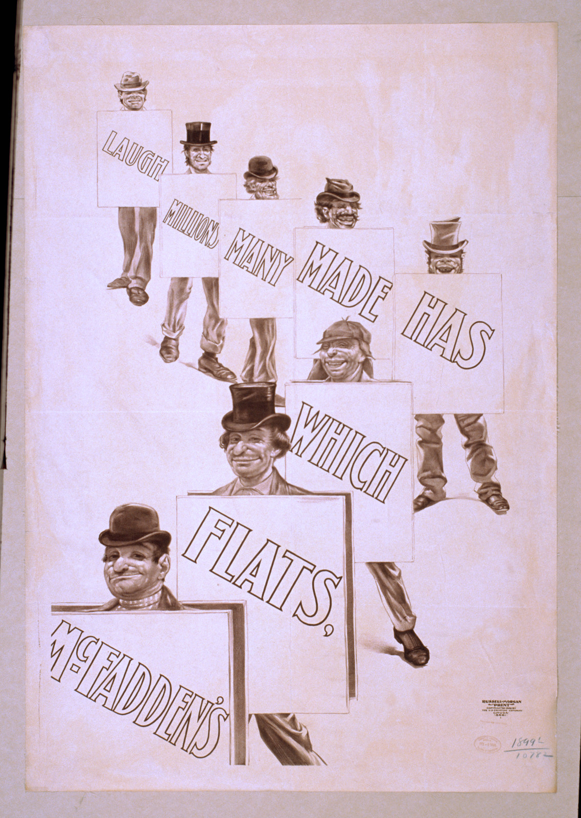McFaddens Flats which has made many millions laugh, 1899 — vintage poster
