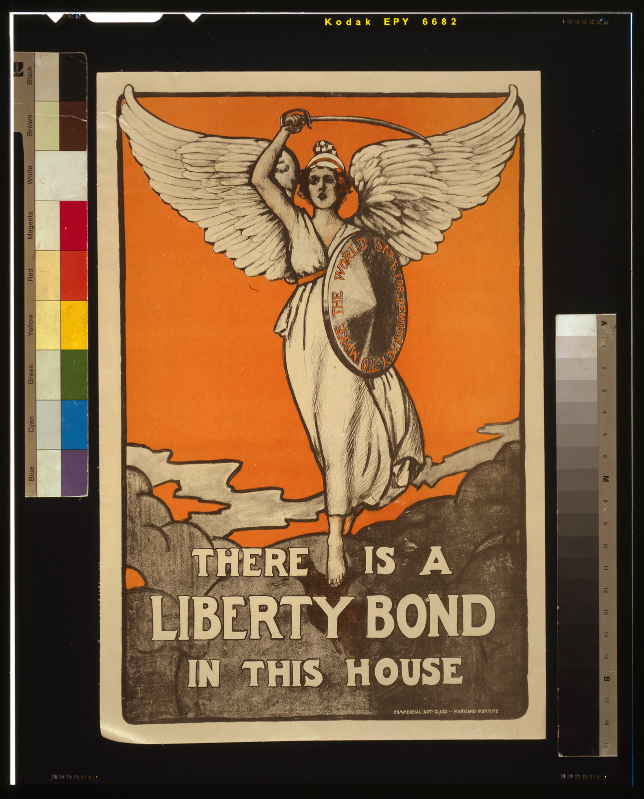 There is a Liberty Bond in this house / Commercial Art Class, Maryland Institute., [1918] — vintage poster