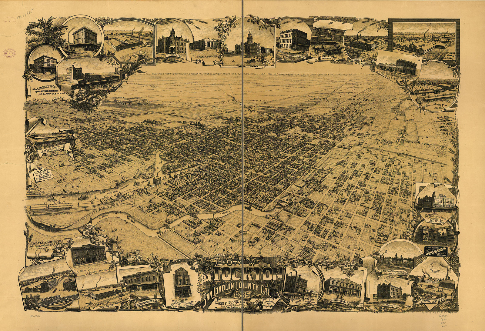 Stockton 2, California, 1895, 1895 — antique map
