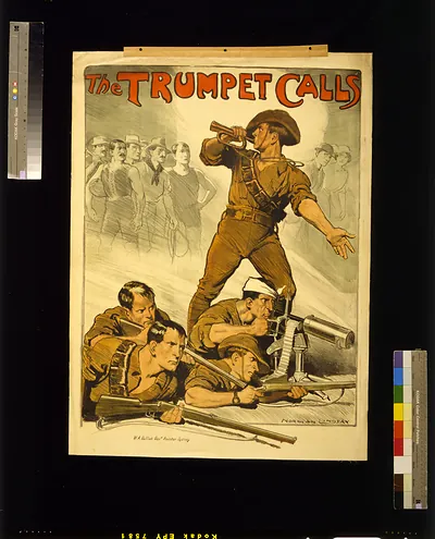 The trumpet calls / Norman Lindsay.