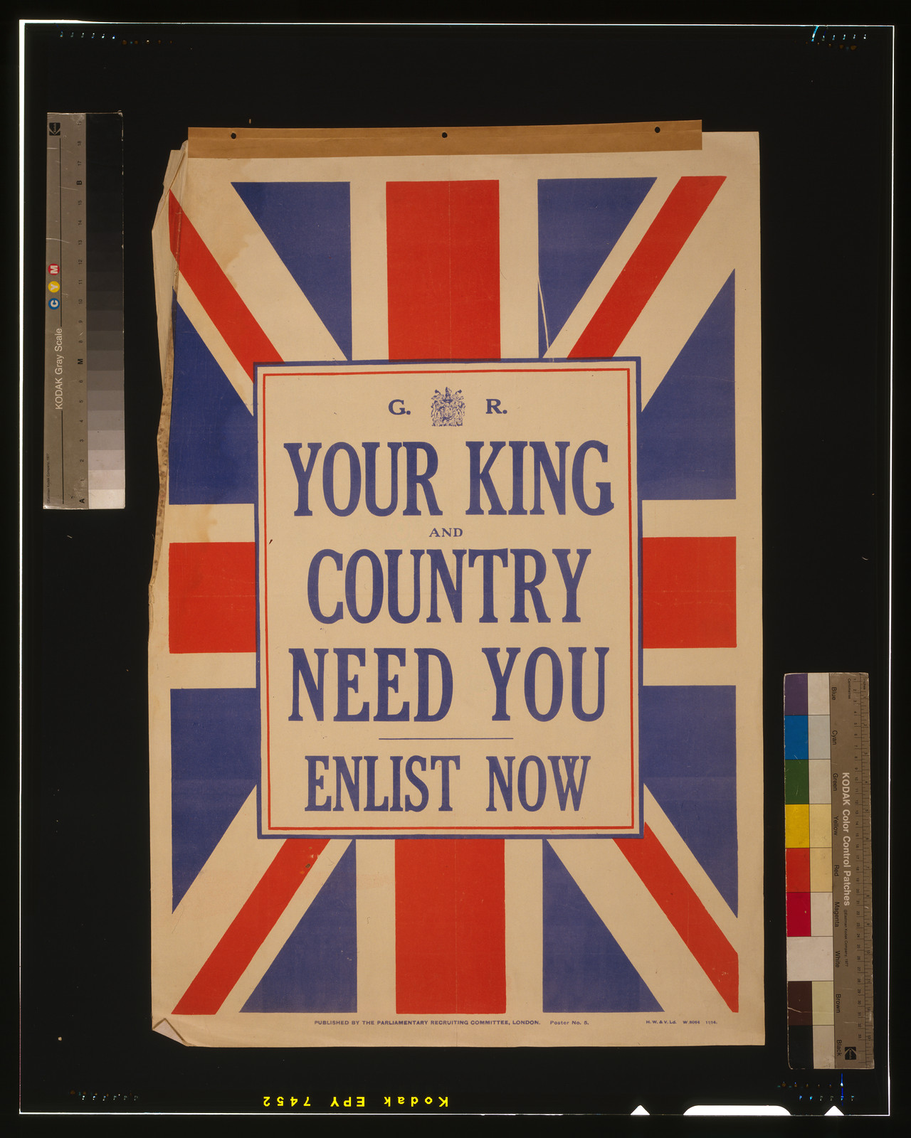 Your King and Country Need You, Enlist Now, 1914 — historic image