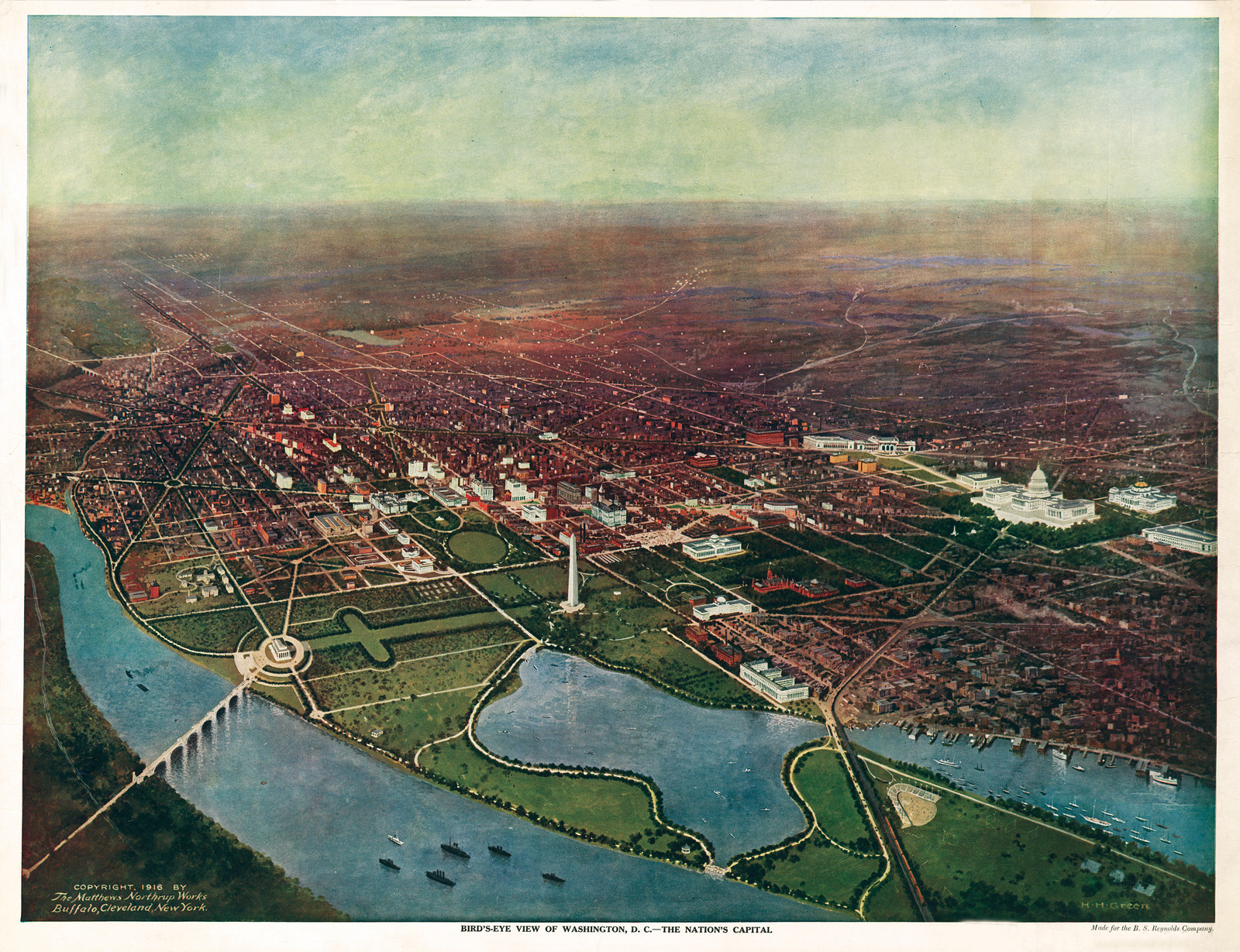 Bird's-Eye View of Washington, D.C.: The Nation's Capital [1916], 1916 — historic image