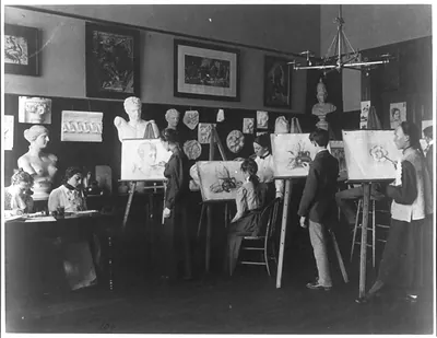 [A class in painting, Central High School]