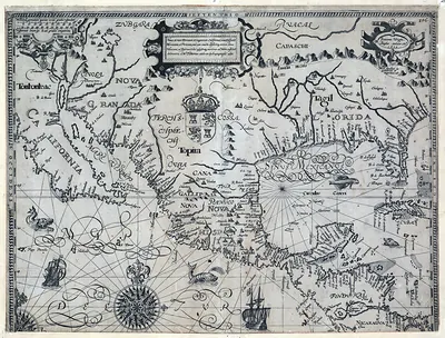 Old map of Florida, Cuba and the Sinus Mexicanus