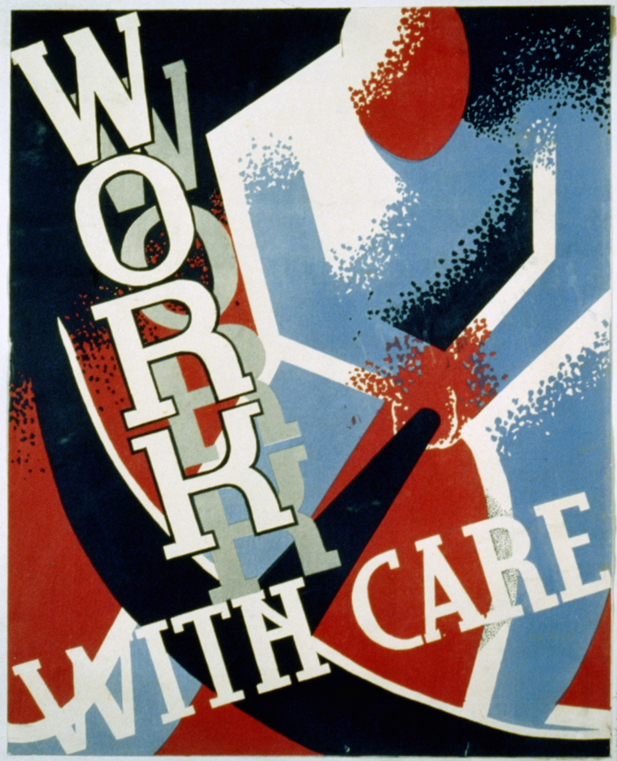 Work with care, 1936 — vintage poster
