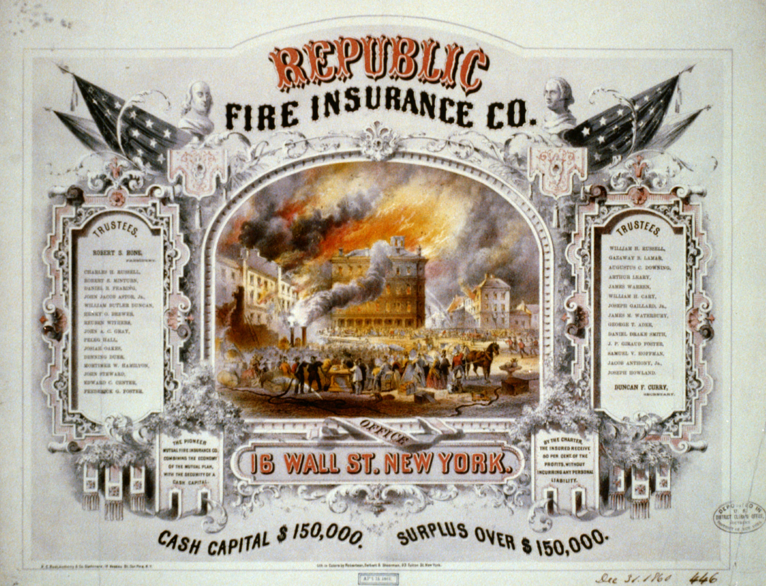 Republic fire insurance co., [no date recorded on shelflist card] — historic print