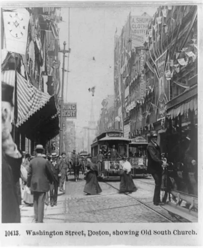 Washington Street, Boston, showing Old South Church