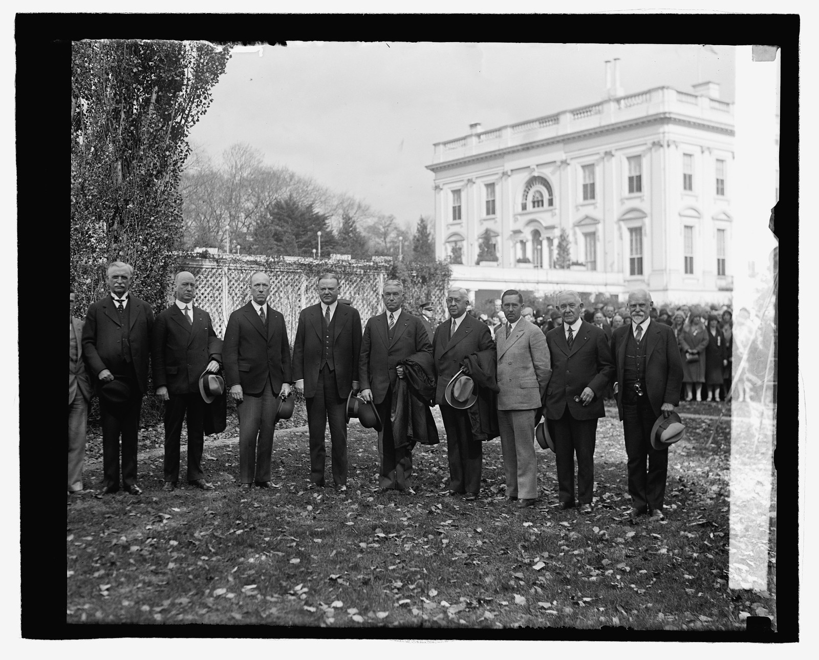 Hoover with Sons of American Revolution, 10/25/29, [19]29 October 25. — historic photograph