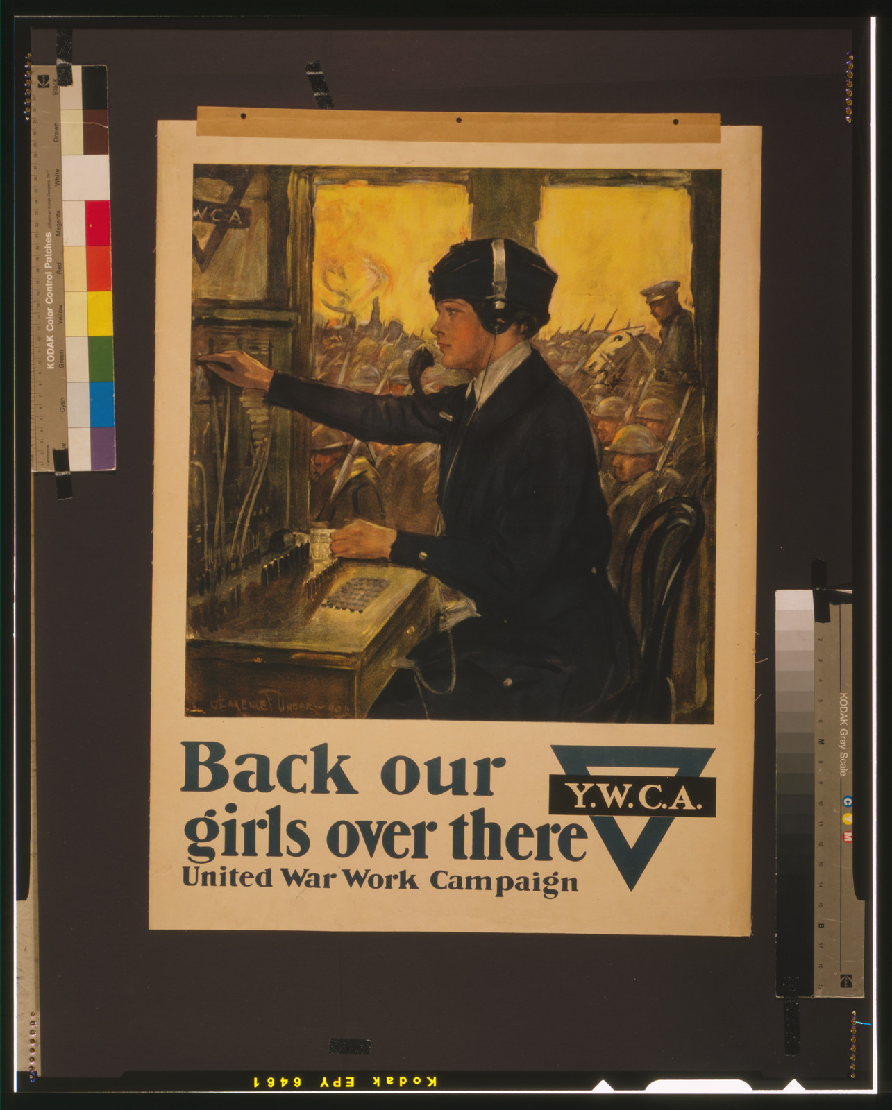Back our girls over there United War Work Campaign / Clarence F. Underwood., [1918] — vintage poster