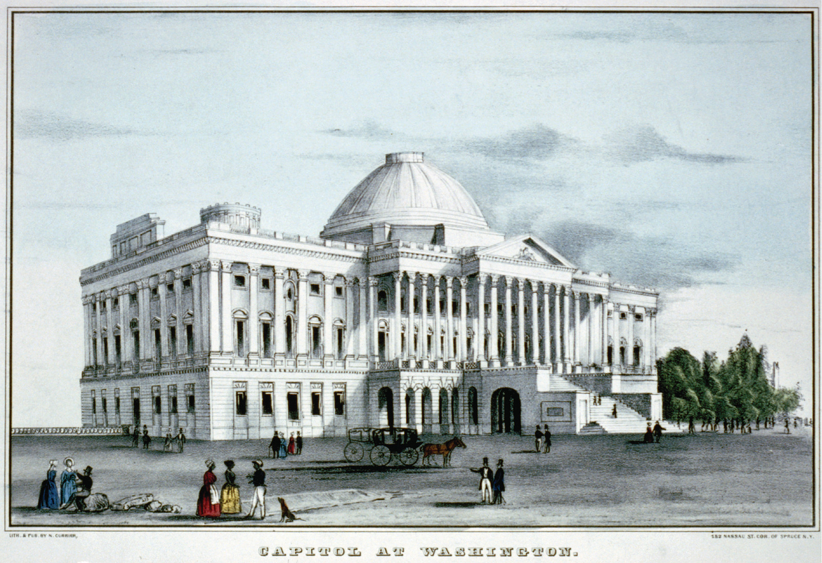 Capitol at Washington [1835–1836], 1835–1836 — antique lithograph