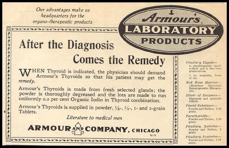 Armour's Laboratory Products thyroid advertisement, Chicago — historic image