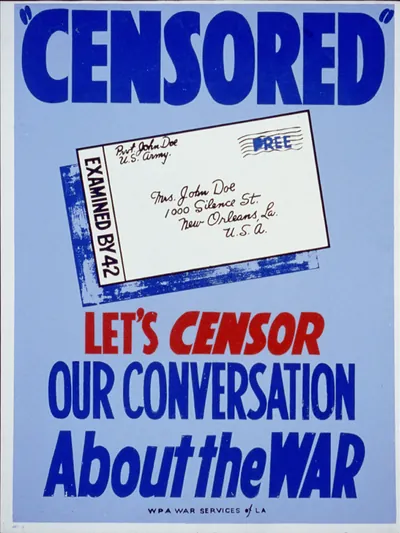 Censored" Let's censor our conversation about the war."