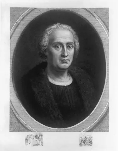 [Christopher Columbus, bust portrait, facing right, in medallion]