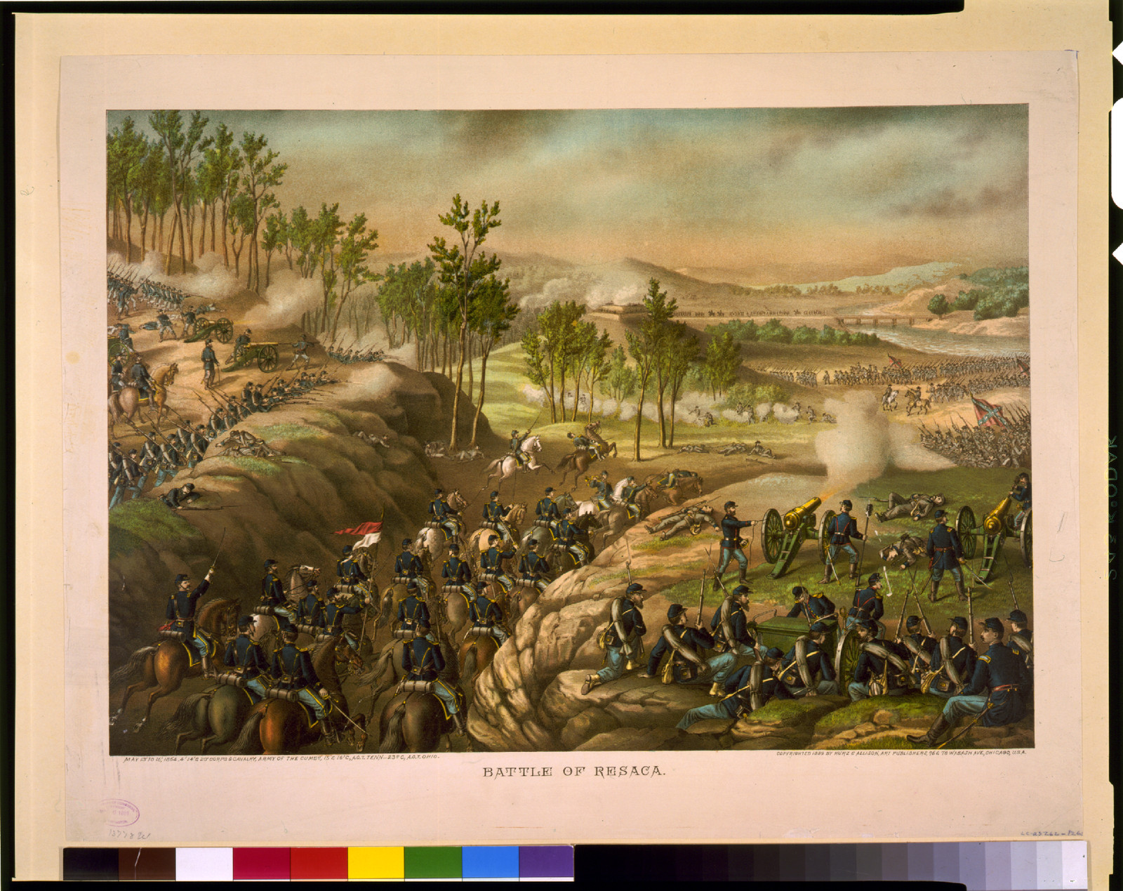 Battle of Resaca--May 13 to 16, 1864 ..., c1889. — antique lithograph