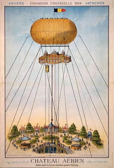 Chateau aérien. Ballon captif à cloisons étanches, système Tobiansky. Exposition universelle 1894.